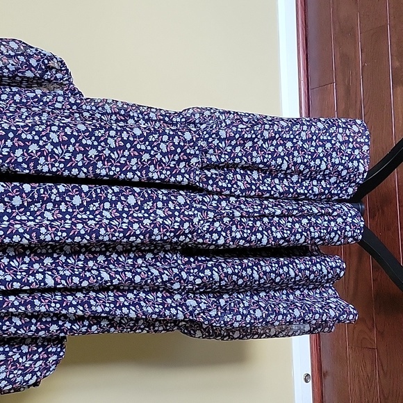 NWT Madewell Navy Floral Midi Dress - Picture 4 of 9